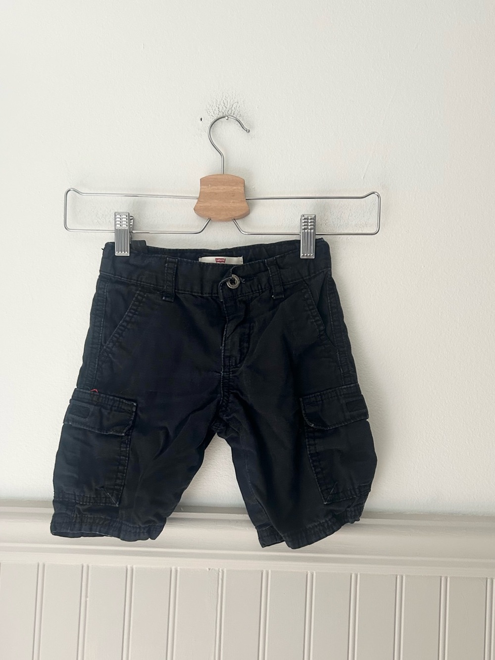 Levi’s Boys 3T Black Cargo Shorts Cotton Adjustable Waist
